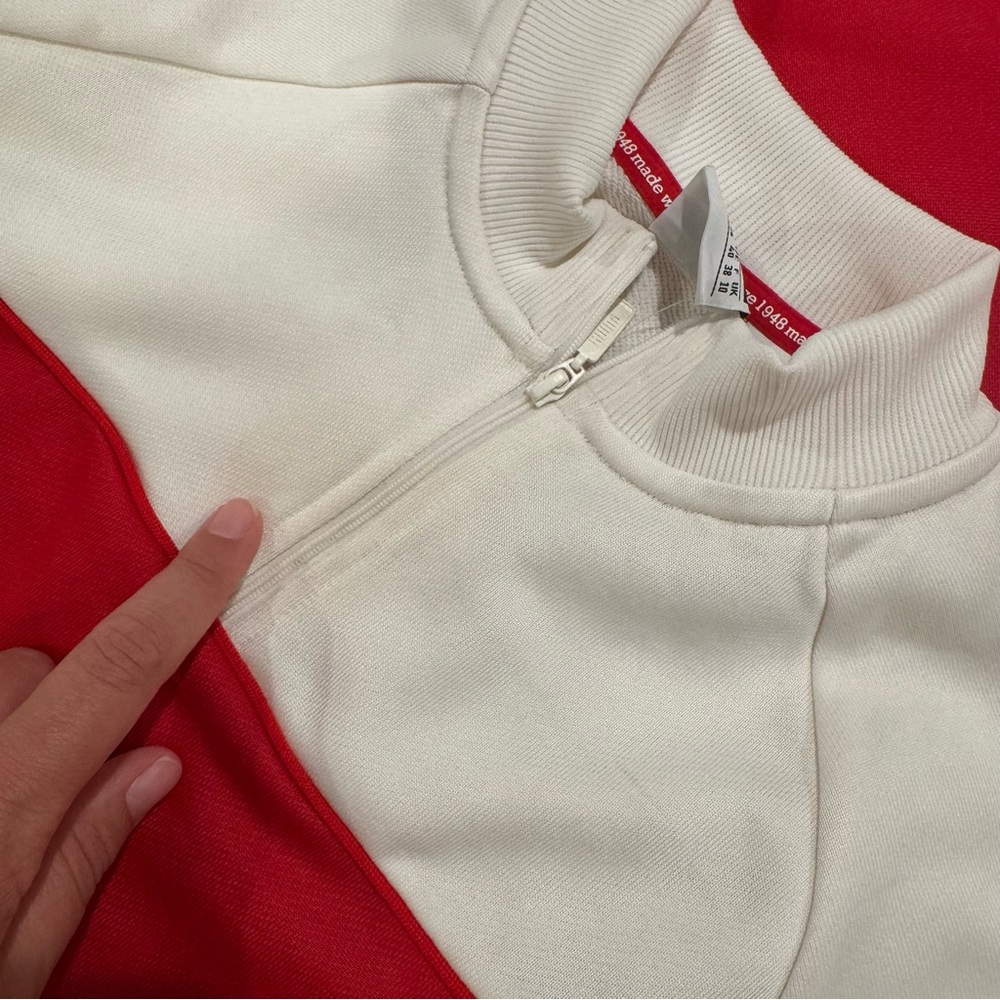 Puma Long Sleeve Color Block Crew Neck Streetware Baddie Knit Dress Zip Detail - Picture 4 of 10